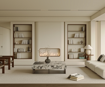 Modern Wabi-sabi Style A Living Room-ID:901673082