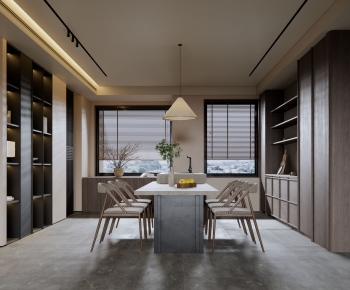 Modern Wabi-sabi Style Dining Room-ID:728224043