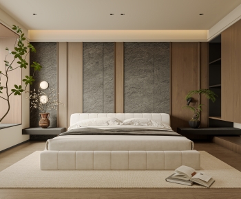 Wabi-sabi Style Bedroom-ID:690480958