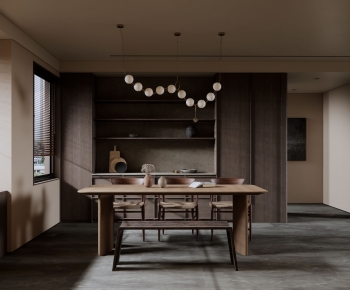 Modern Wabi-sabi Style Dining Room-ID:389626982