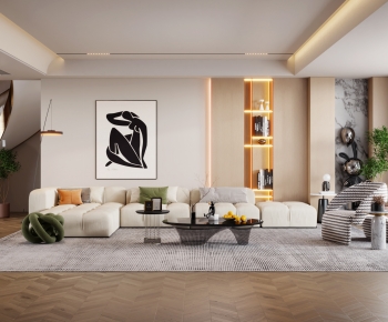 Modern A Living Room-ID:619302995