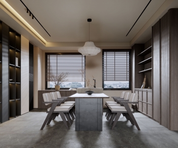 Modern Wabi-sabi Style Dining Room-ID:936083089