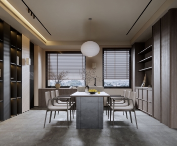 Modern Wabi-sabi Style Dining Room-ID:727153061