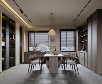 Modern Wabi-sabi Style Dining Room-ID:611603022