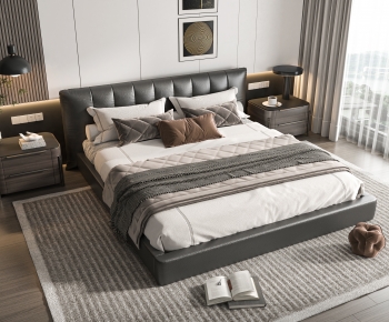 Modern Double Bed-ID:288662914