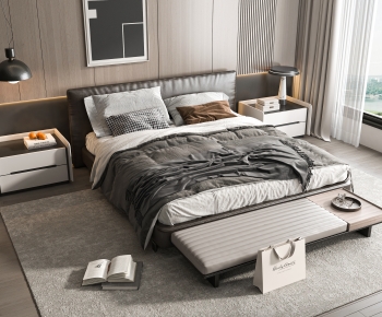 Modern Double Bed-ID:374058011