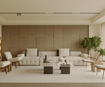 Modern Wabi-sabi Style A Living Room-ID:261405942
