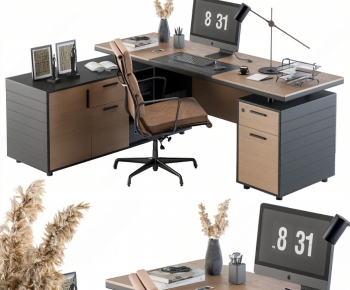 Modern Office Desk And Chair-ID:266838072