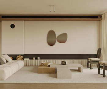 Modern Wabi-sabi Style A Living Room-ID:890079026
