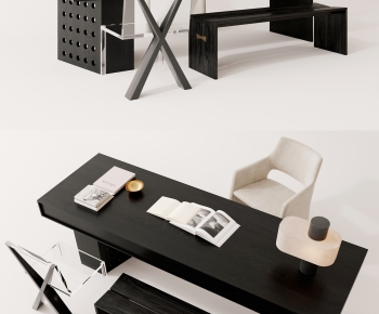 Wabi-sabi Style Office Desk And Chair-ID:247664937