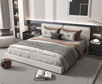 Modern Double Bed-ID:652256018
