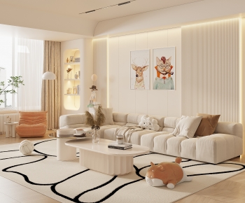 Modern Wabi-sabi Style A Living Room-ID:909318978