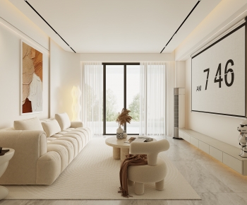 Modern Wabi-sabi Style A Living Room-ID:318942075