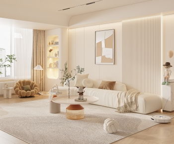 Modern Wabi-sabi Style A Living Room-ID:301846985