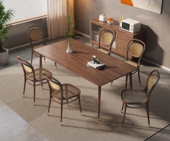 Wabi-sabi Style Dining Table And Chairs-ID:635874992