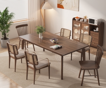 Wabi-sabi Style Dining Table And Chairs-ID:187499054