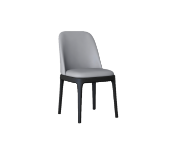 现代灰白色皮革餐椅-ID:226680991