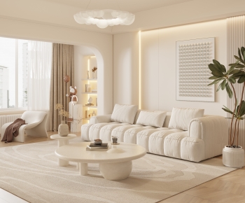 Modern Wabi-sabi Style A Living Room-ID:612025986