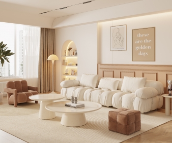 Modern Wabi-sabi Style A Living Room-ID:205436949