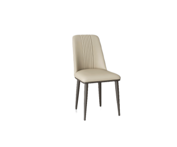 现代米白色皮革餐椅-ID:386085991