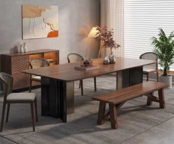 Wabi-sabi Style Dining Table And Chairs-ID:708163024