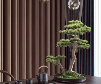 新中式松树盆栽茶具摆件-ID:441976074
