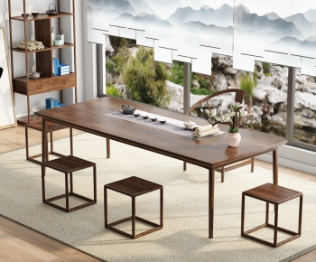 新中式茶桌椅坐凳组合-ID:653991945