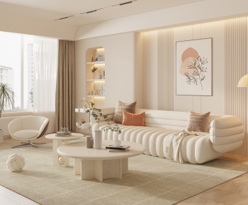 Modern Wabi-sabi Style A Living Room-ID:205879931
