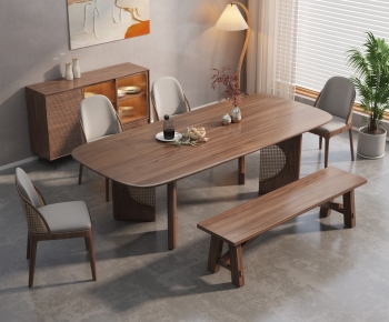 Wabi-sabi Style Dining Table And Chairs-ID:817873008