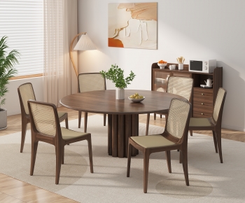 Wabi-sabi Style Dining Table And Chairs-ID:729743969