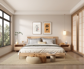 Japanese Style Wabi-sabi Style Bedroom-ID:842880012