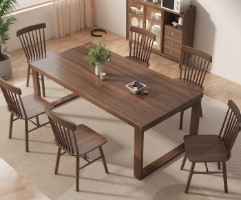 Wabi-sabi Style Dining Table And Chairs-ID:120806936