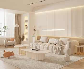 Modern Wabi-sabi Style A Living Room-ID:425580022