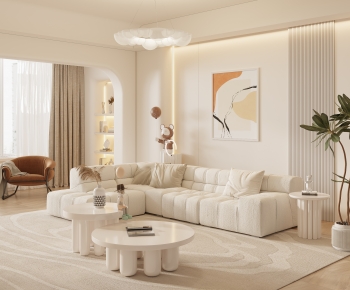 Modern Wabi-sabi Style A Living Room-ID:738135101