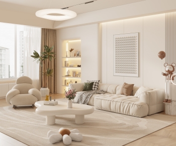 Modern Wabi-sabi Style A Living Room-ID:751625067