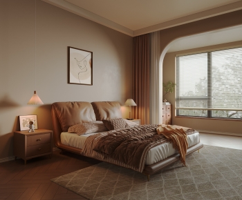 Retro Style Wabi-sabi Style Bedroom-ID:841187958