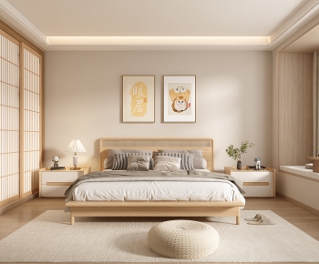 Japanese Style Wabi-sabi Style Bedroom-ID:401161915
