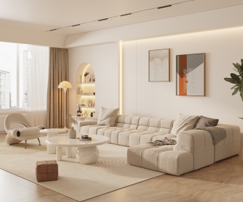 Modern Wabi-sabi Style A Living Room-ID:447690014