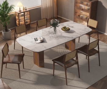 Wabi-sabi Style Dining Table And Chairs-ID:133779066