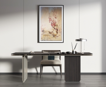 新中式书桌椅挂画组合-ID:995613106