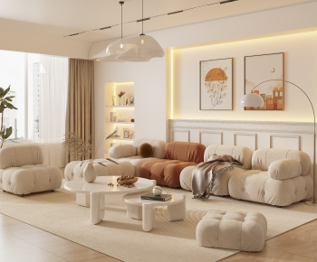 Modern Wabi-sabi Style A Living Room-ID:486650941