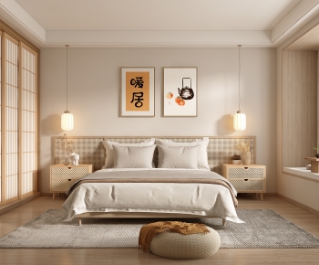 Japanese Style Wabi-sabi Style Bedroom-ID:506953958