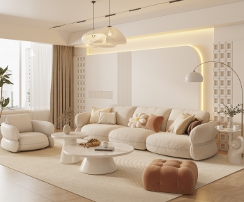 Modern Wabi-sabi Style A Living Room-ID:978056919