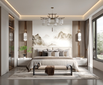 New Chinese Style Bedroom-ID:639667992