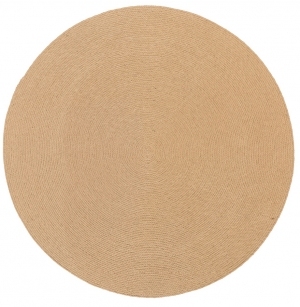 现代土黄色圆形素色地毯-ID:5764487