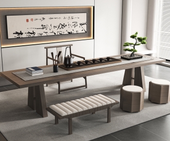 现代新中式茶桌椅坐凳组合-ID:832796108