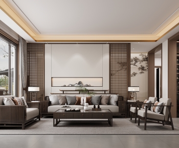 New Chinese Style A Living Room-ID:139280089