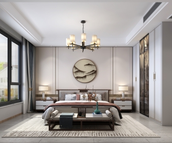 New Chinese Style Bedroom-ID:610487947