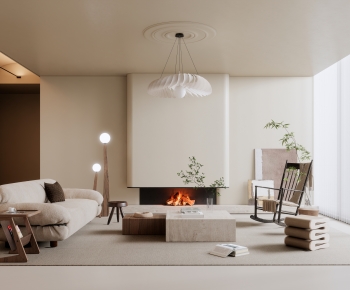 Modern Wabi-sabi Style A Living Room-ID:322638034