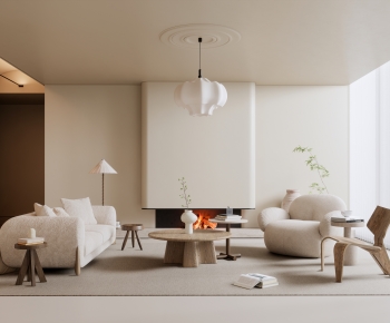 Modern Wabi-sabi Style A Living Room-ID:680706022